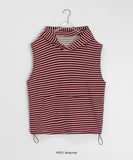 [unisex] Foremt Stripe Over Hood Vest