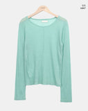 Dehin Pintuck Tencel Layered Long Sleeve T-shirt