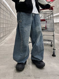 Folded Unuse Snap Denim Pants