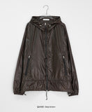 [unisex] Welkani Check Glossy Two Way Wind Jumper