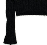 Otsu Angora Ribbed Cropped V-Neck Knit