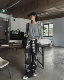 [LAN ARCHIVE] Destroyed Wide Denim Pants
