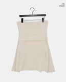 Smin wool mohair fold off-shoulder knit