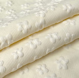 Fluffy Flower Embossed Banding Wide Pants