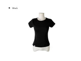 [MADE/more BASIC/Tumble Washing] Robe Semi-Crop Round Plain Short Sleeve T-shirt