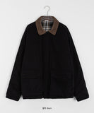 [unisex] Anoko Color Matching Collar Quilted Jacket