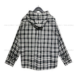 Leaf Overfit Hooded Checkered Shirt