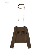 Brit Lace Scarf Square Neck T-Shirt