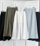 Whith Lining In Skirt Banding Rustling Nylon Pintuck Long Skirt