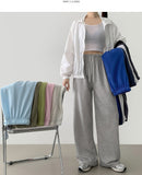 Color Banding Long Wide Training Pants