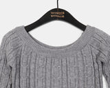 Linko cable slim fit off-shoulder knit