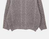 Dame Cable V-neck Loose Fit Long Sleeve Long Knit