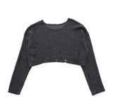 DAMAGE CROP KNIT