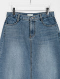 Tomoni Vintage Denim Washing Long Skirt