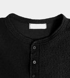 Tweed Henley Neck Long Sleeve Tee