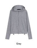Terren Ribbed Crop Hood Zip-Up