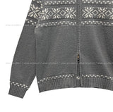 Snowy Nordic Two-Way Knit Zip-Up
