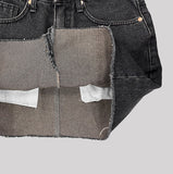 Midi Unbalance Denim Skirt