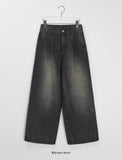 Temenki Pin Tuck Wide Denim Pants