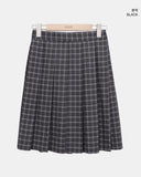 Lahae Pleated Check Midi Skirt