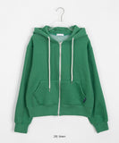 Lamines Two-Way Color Brushed Hood Zip-Up