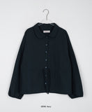 [BAONHAUS] Bottom Nylon Collar Shirring Blouse - F/W ver.