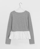 Kueni shirring layered long sleeve tee