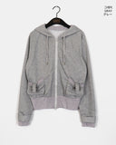 Immel Pocket Ribbed Color Matching Two-Way Pile Hood Zip-Up