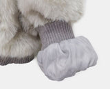 Dihi two-tone fur quilted hooded zip-up jumper