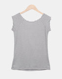 Fuko Striped Button Sleeveless