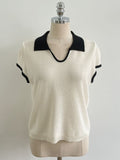 Cooly V Color Matching Collar Knit