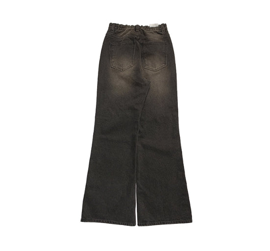 【Anyone more】Uku Wash Denim Wide Pants Anyone more (エニワンモア) - ウクウォッシュデニムワイド