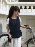 [Bag set] Palan Dot Frill Layered Sleeveless Set
