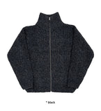 THICKLY CABLE KNIT ZIP-UP