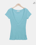 Minko Deep V-Neck Short Sleeve T-Shirt