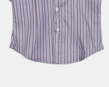 Two-Win Stripe Slim Fit Cropped Short-Sleeved Shirt