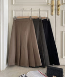 Milka Wool Brushed Pleats Long Skirt