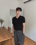 Benel V-neck Short Sleeve Knit