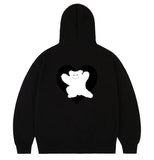 [UNISEX]Bear Heart Back Printing Hoodie