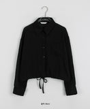 Jute Summer String Pocket Crop Shirt