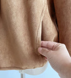 [Wool Lining] Momen Fur Collar Soft Suede Jumper