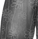 Luton Drawing Flower Denim Pants