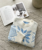 [Wool 10%] Special Round Snowflake Knit