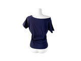 Nero Off-Neck Lettering Number Short Sleeve T-Shirt