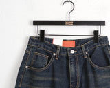 Chiba vintage cat washed long wide denim pants