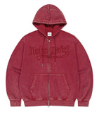 WASHED CUT OFF APPLIQUE HOOD ZIP UP