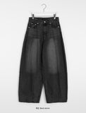 [unisex] Kuchimi Washing Wide Balloon Denim Pants