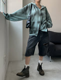 Shark Cutting Bermuda Denim Pants