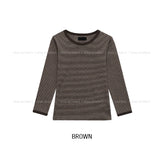 Now Color Matching Stripe Three Quarter T-shirt