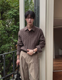 Cordrick V-neck cable knit